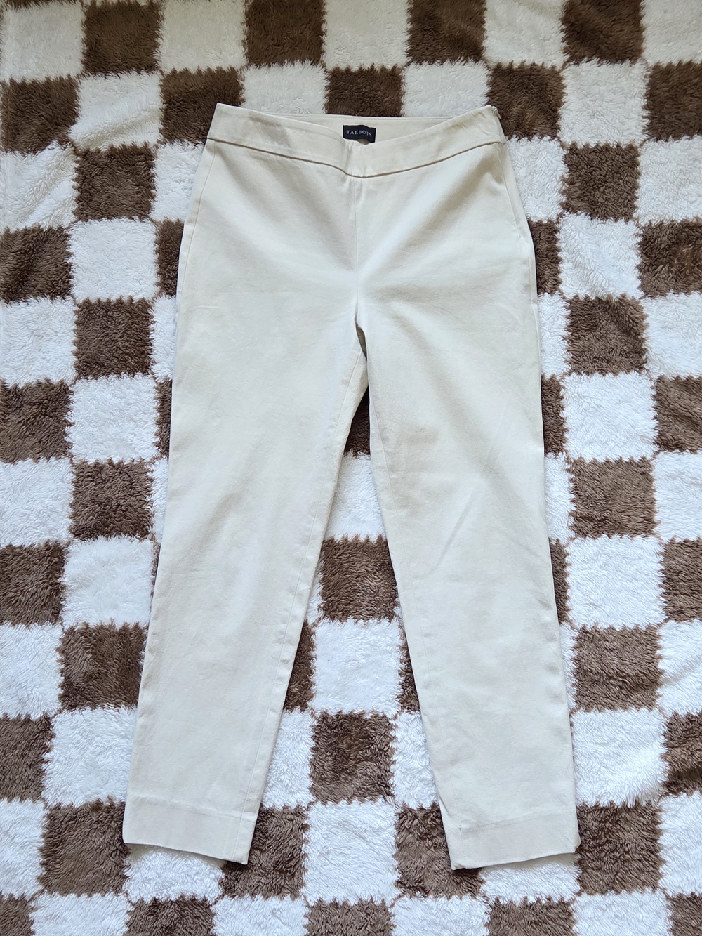 Talbots Light Cream Chatham Ankle Slim Pants